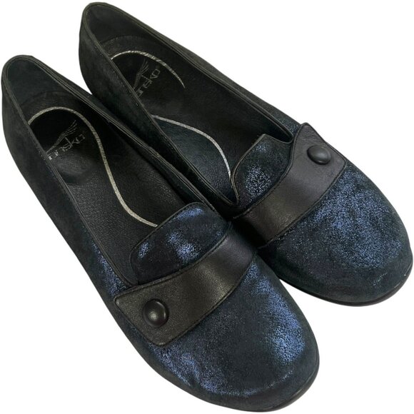 Dansko "Olena" Blue Glitter Leather Loafer Slip On Career EU 41 US 10.5-11 - Picture 3 of 13